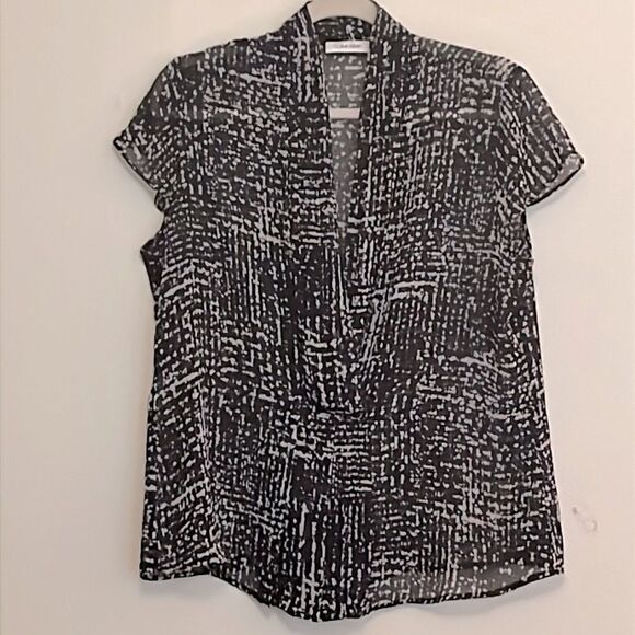 Calvin Klein translucent patterned blouse with camisole size large - Picture 1 of 7